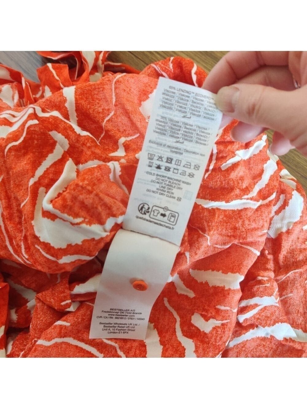 Selected Femme Sirine Orangeade Print Shirt Dress Belted EU 38 M 0508 - Picture 8 of 10